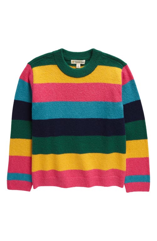 Tucker + Tate Kids' Stripe Cotton Blend Sweater in Pink Rouge Play Stripe