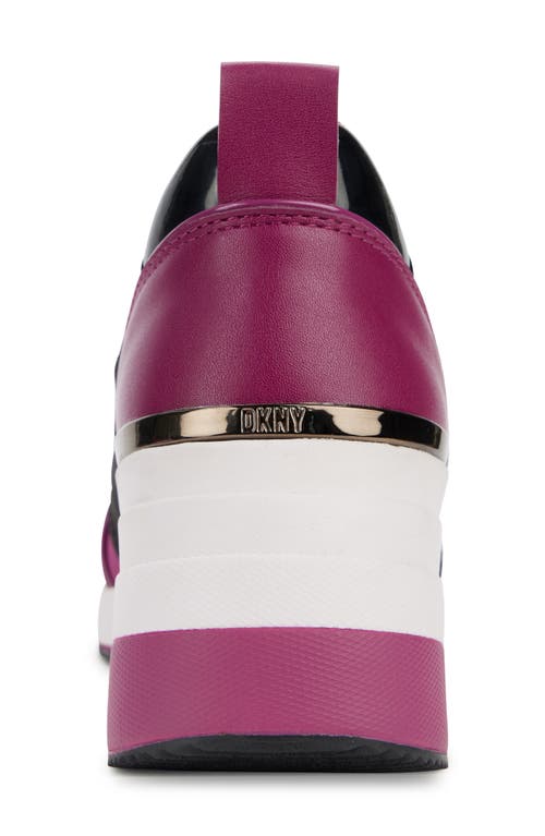 Shop Dkny Kamryn Wedge Sneaker In Berry/black