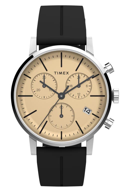 Timex Midtown Chronograph Silicone Strap Watch, 40mm in Black at Nordstrom