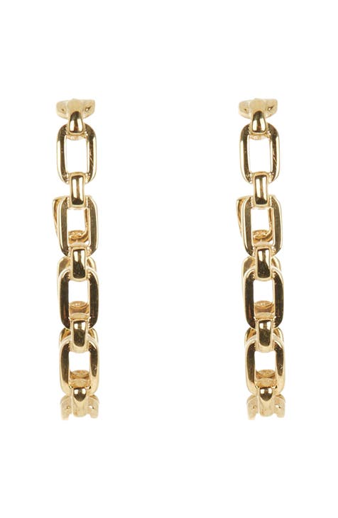14K Yellow Gold 25mm Link Hoop Earrings (Nordstrom Exclusive)