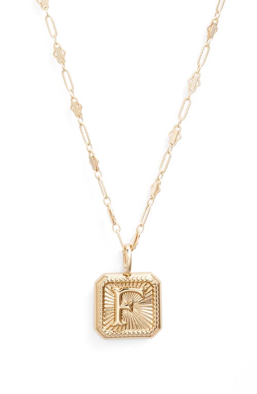 Harlow Initial Pendant Necklace in Gold - F