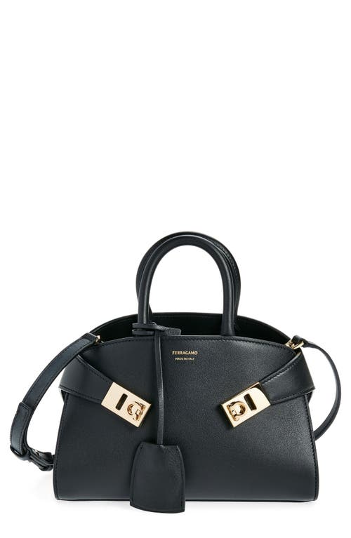 Hug Soft Leather Crossbody Bag in Black