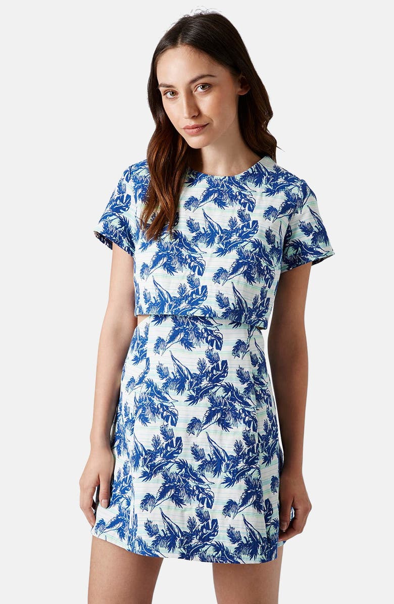 Leaf Print Crop Overlay Dress Nordstrom