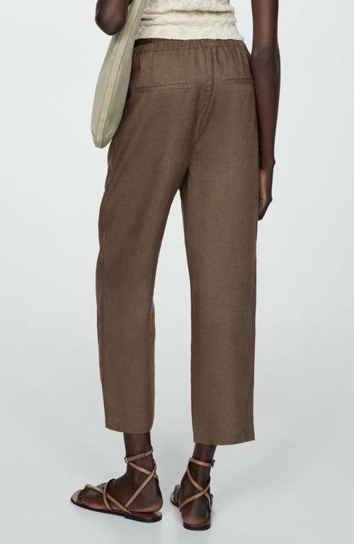 MANGO MANGO LINEN DRAWSTRING PANTS 