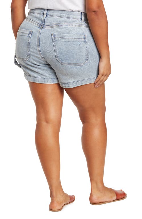 Wit & Wisdom 'ab'-solution High Waist Denim Carpenter Shorts In Light Blue Vintage