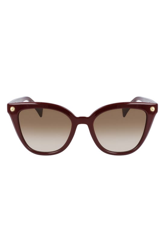 Lanvin Arpege 53mm Gradient Cat Eye Sunglasses In Burgundy