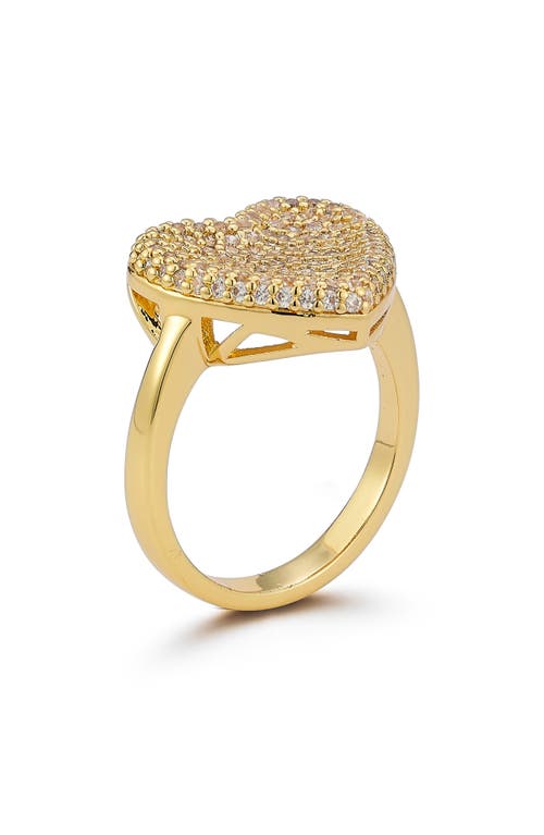 Sphera Milano Pavé Cubic Zirconia Heart Ring In Gold