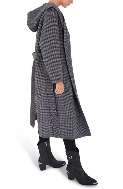 Shop Belle & Bloom Arcadia Oversize Hooded Wool Blend Coat In Black/white