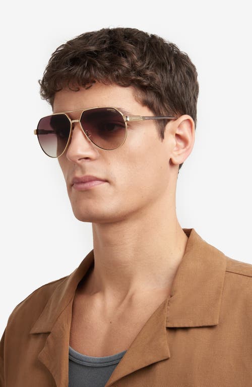 Shop Carrera Eyewear Victory 62mm Gradient Aviator Sunglasses In Gold Grey/brown Gradient