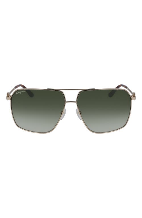 Ferragamo 62mm Oversize Gradient Navigator Sunglasses In Green