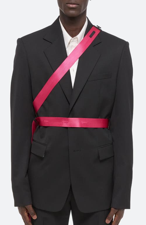 Shop Helmut Lang Seatbelt Virgin Wool Sport Coat In Black/pink