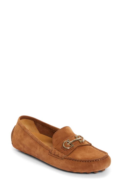 Shop Ferragamo Odilia Driving Loafer In Cuoio Nabuck