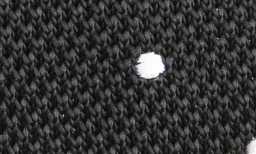 Clifton Wilson Black Polka Dot Knit Silk Tie In Black