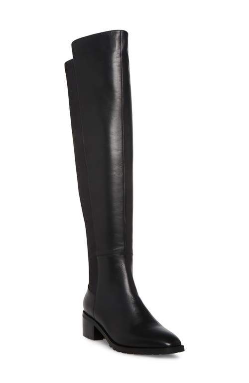 Sierra Waterproof Over the Knee Boot in Black Leather