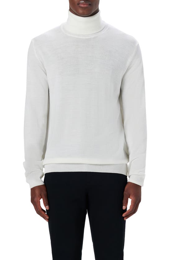 Bugatchi Cable Turtleneck Sweater In Chalk