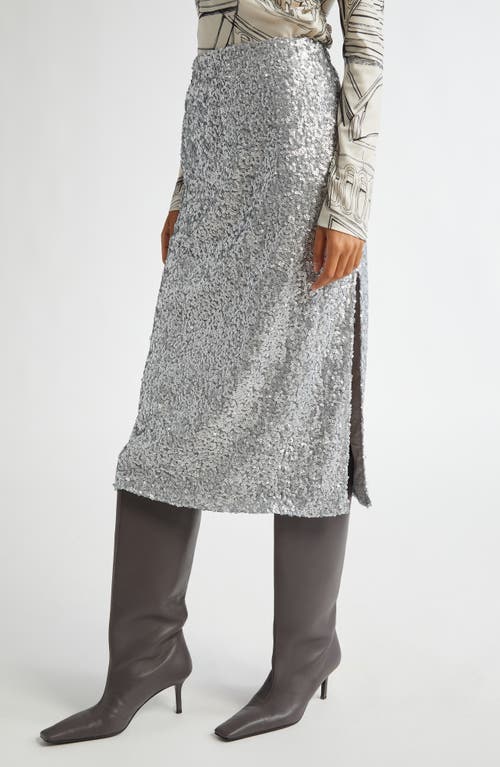 Shop Stine Goya Sequin Skirt In Steel Grey