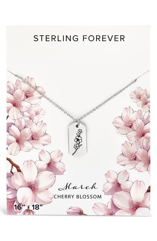 Shop Sterling Forever Birth Flower Pendant Necklace In Silver/march