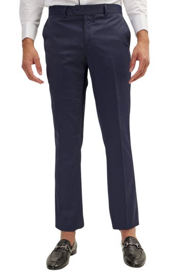 Ron Tomson Classic Tuxedo Pants In Navy