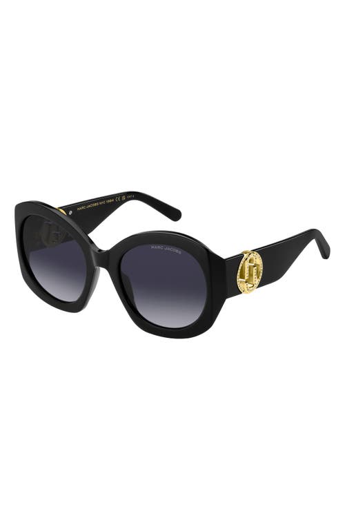 Shop Marc Jacobs 56mm Gradient Rectangular Sunglasses In Black Gold/grey Shaded