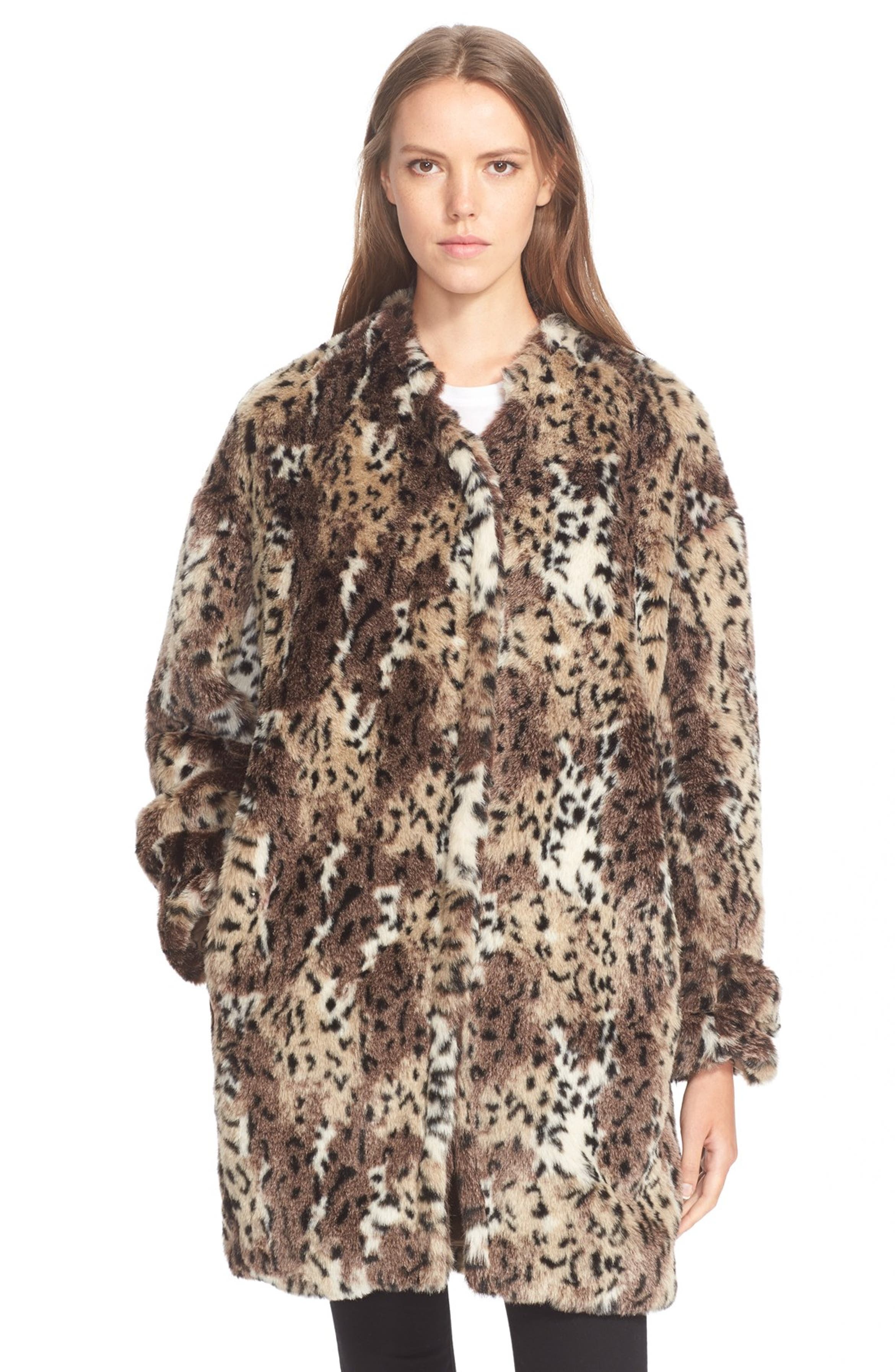 Rebecca Taylor Faux Fur Leopard Print Coat | Nordstrom