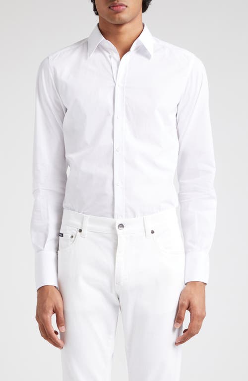 Dolce & Gabbana Cotton Poplin Button-Up Shirt White at Nordstrom, Eu