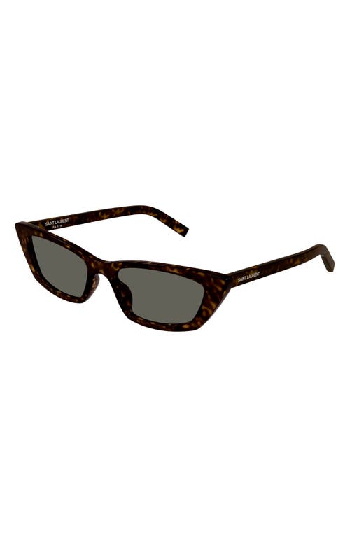 Saint Laurent Sleek Acetate Cat-eye Sunglasses In Havana