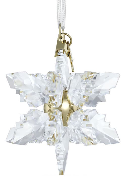 Shop Swarovski 2024 Crystal Snowflake Ornament In Clear/gold