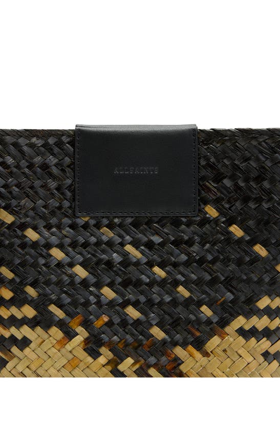 Shop Allsaints Ebro Straw Crossbody Bag In Black/ Brown