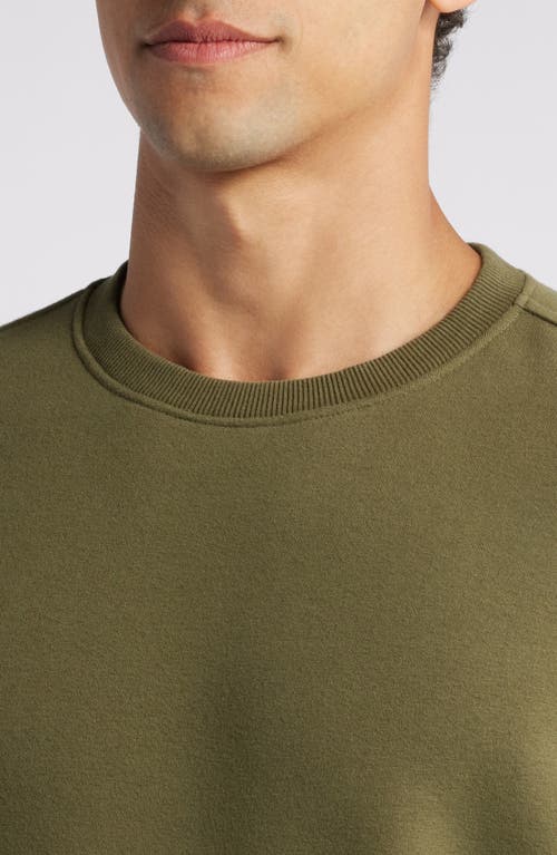 Shop Zella Cloud Fleece Sweatshirt In Olive Night