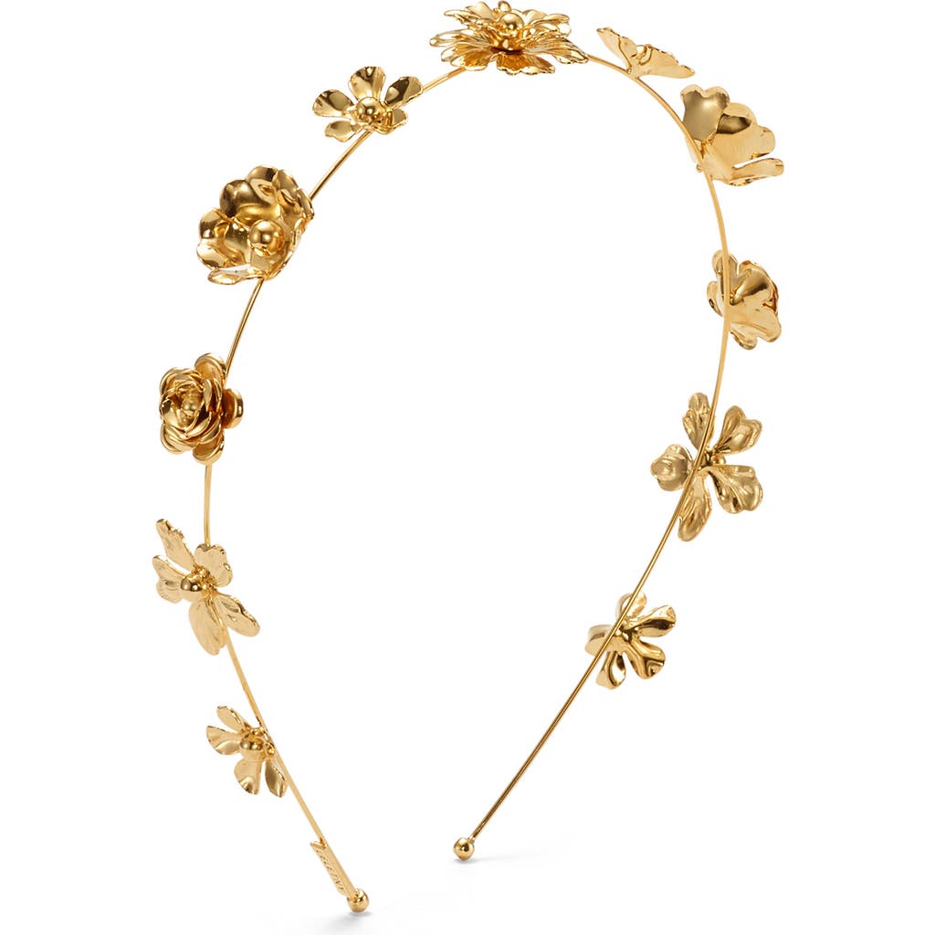 Lelet Ny Penelope Floral Headband In Gold