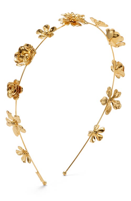 Penelope Floral Headband in Gold