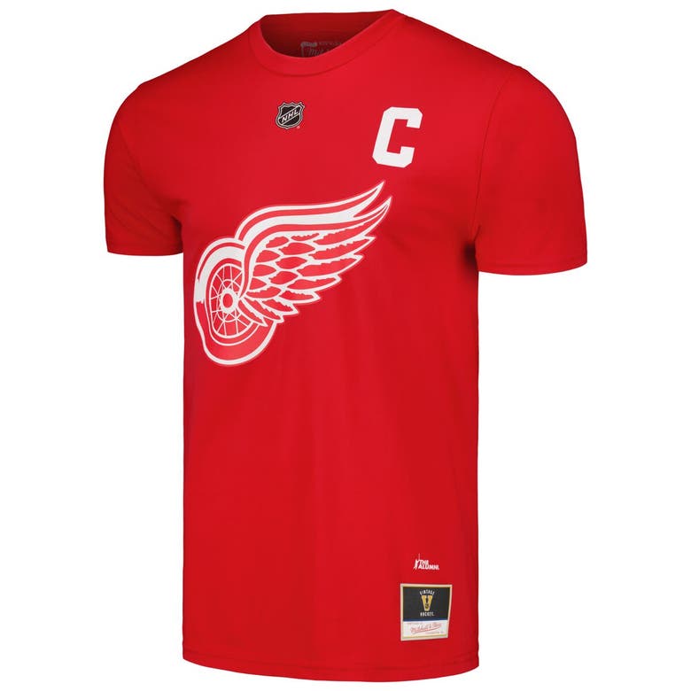 Shop Mitchell & Ness Steve Yzerman Red Detroit Red Wings Captain Patch Name & Number T-shirt