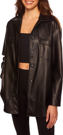 Faux Leather Oversized Shacket, Muse & Maven Boutique