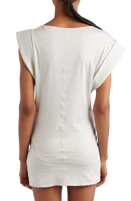 Shop Isabel Marant Maisan Draped Asymmetric Cotton T-shirt In Chalk