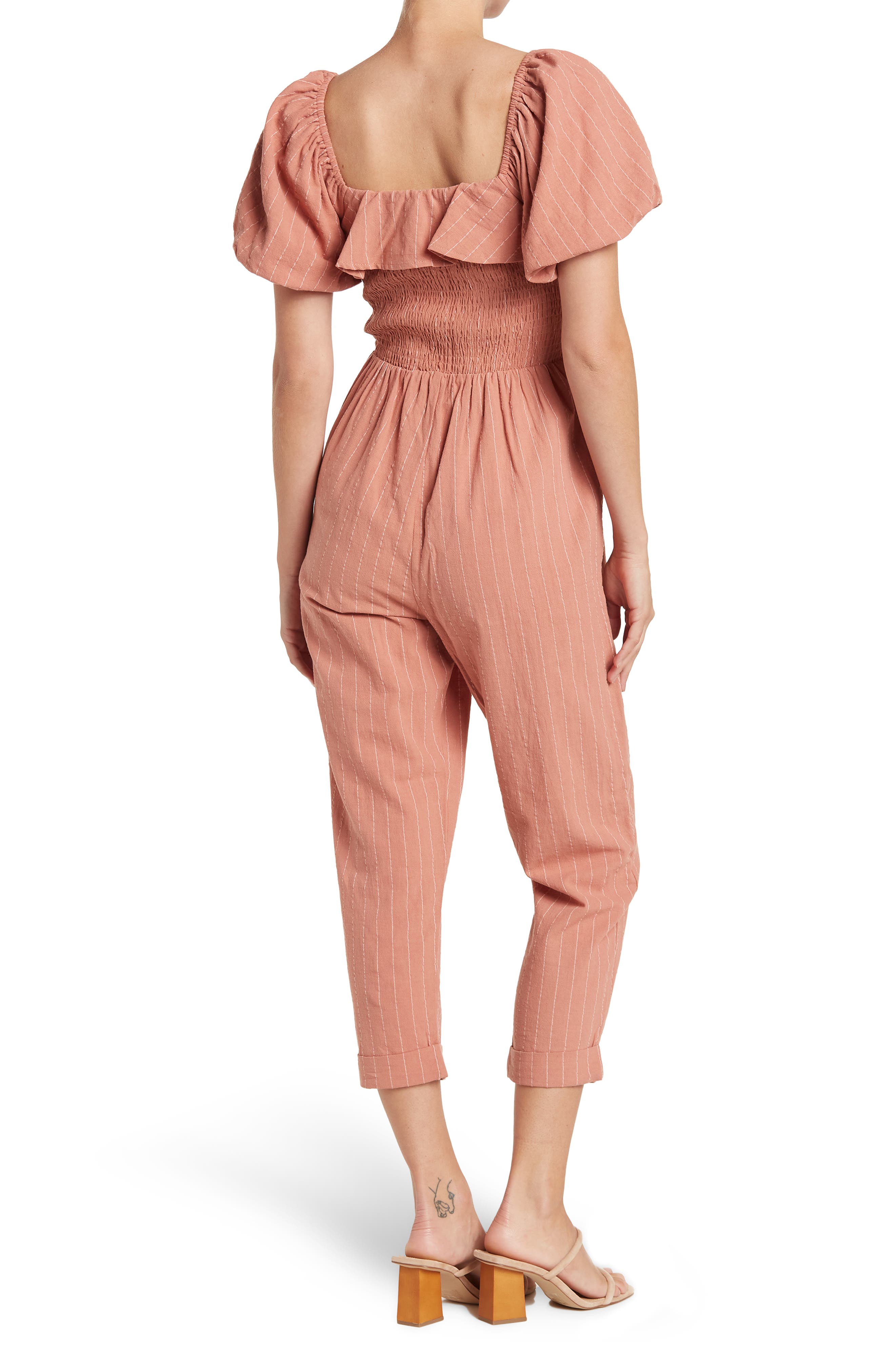 LUMIERE Ruffled Short Sleeve Jumpsuit 