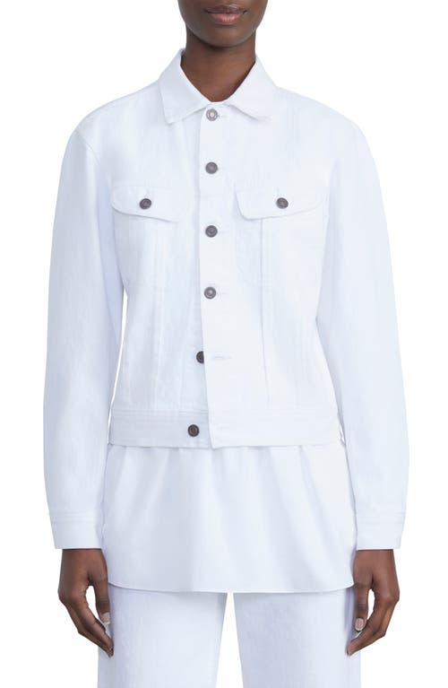 Laight Crop Nonstretch Denim Jacket in White