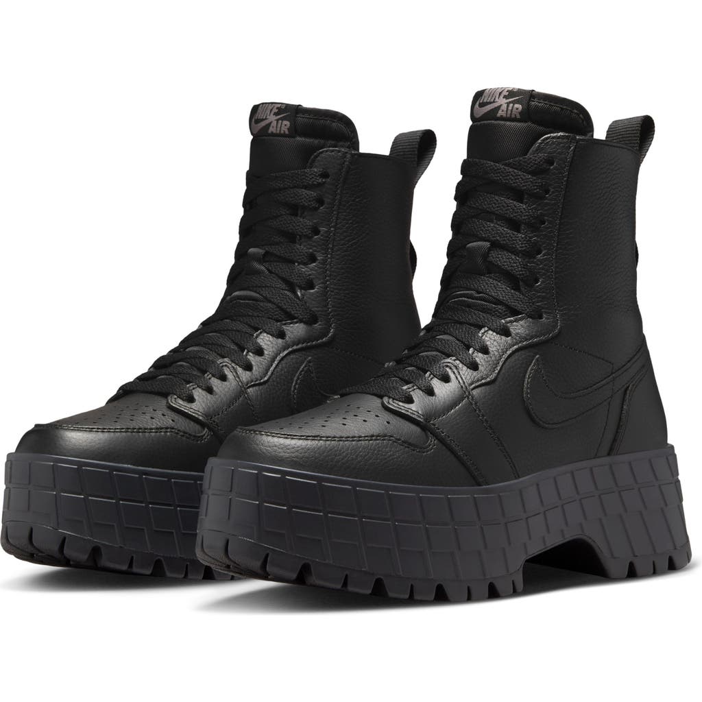 Jordan Air  1 Brooklyn Platform Sneaker In Black/flat Pewter/black