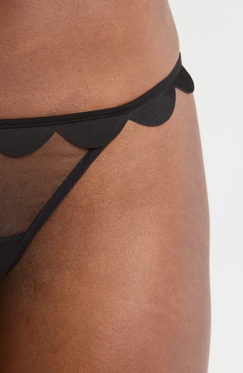 Shop Bluebella Jasmine Scallop Mesh Briefs In Black