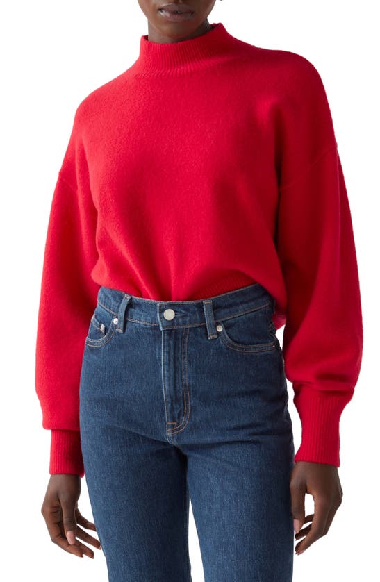 & Other Stories Mock Neck Sweater In Bright Red
