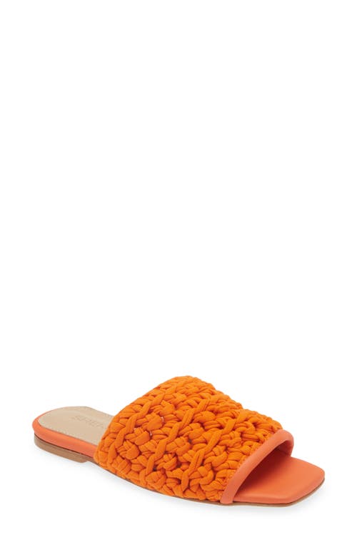 Amaro Knit Strap Slide Sandal in Tangerine