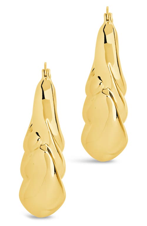 Sterling Forever Manon Textured Statement Hoop Earrings In Gold