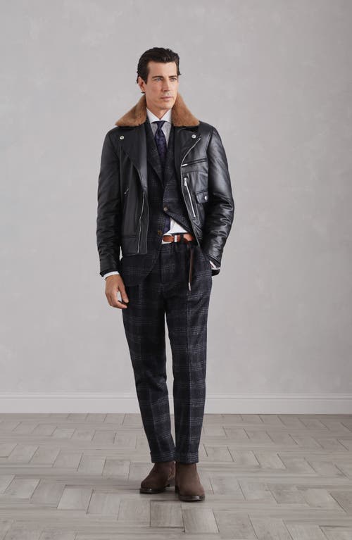 Shop Brunello Cucinelli Silk, Wool And Cashmere Trousers In Anthracite