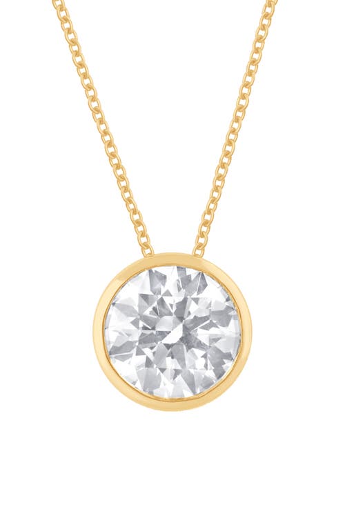 Badgley Mischka Collection 14k Gold Round Cut Lab-created Diamond Pendant Necklace In Gold