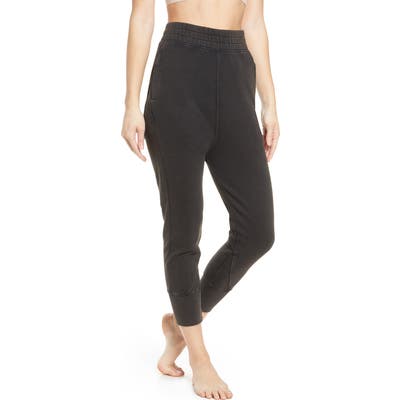 Free People Fp Movement June Bug Crop Sweatpants, Black