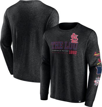 FANATICS Men's Fanatics Branded Black St. Louis Cardinals High Whip Pitcher Long  Sleeve T-Shirt