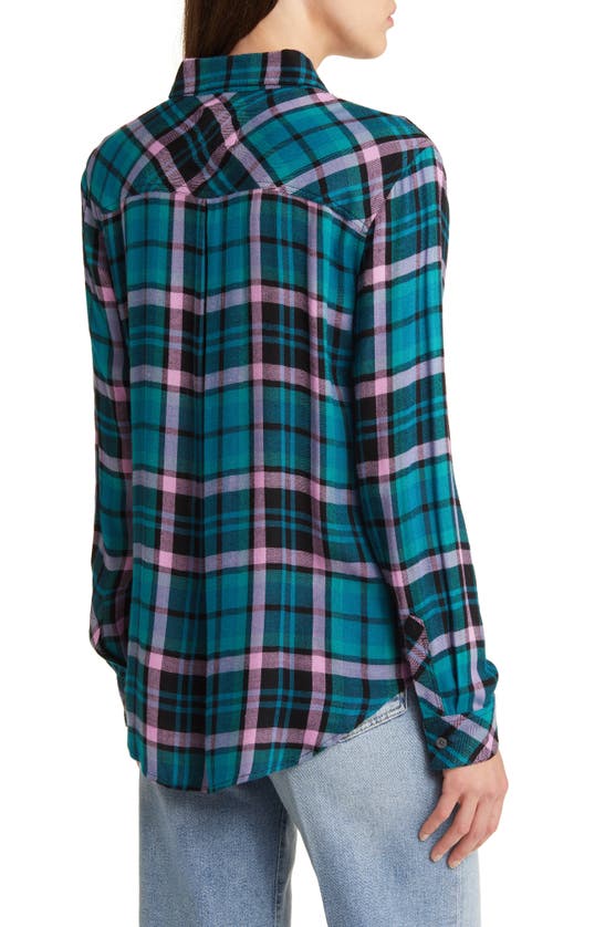 Shop Rails Hunter Button-up Shirt In Aqua Lilac