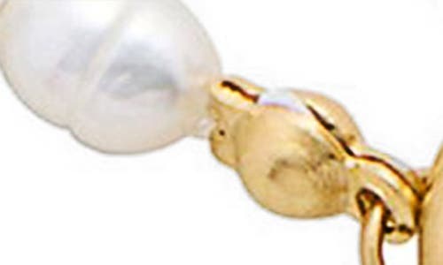 St. Moran Angel Freshwater Pearl & Curb Chain Anklet, 4mm In White