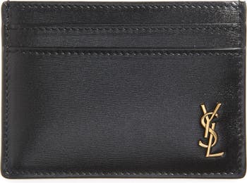 Monogram card case in grain de poudre embossed online leather