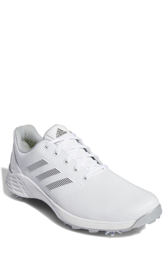 Adidas Golf Zg21 Waterproof Golf Shoe In Cloud White/ Dark Silver