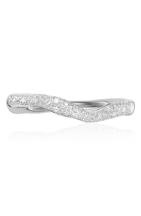 Monica Vinader Riva Diamond Stacking Ring In Silver